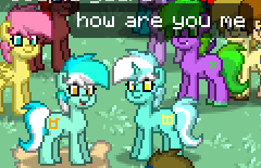 Size: 240x155 | Tagged: safe, lyra heartstrings, pony, unicorn, clones, duality, female, horn, mare, pony town