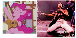 Size: 839x423 | Tagged: safe, edit, edited screencap, screencap, pinkie pie, pony, honest apple, guitar, pete townshend, the who