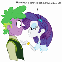 Size: 436x438 | Tagged: safe, artist:jo-bac, edit, rarity, spike, equestria girls, bedroom eyes, cropped, female, human spike, male, older, older spike, shipping, sparity, straight, sweat