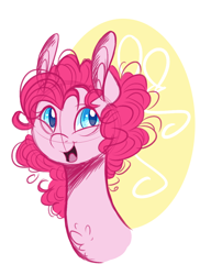 Size: 876x1138 | Tagged: safe, artist:australian-senior, pinkie pie, pony, bust, doodle, simple background, sketch, solo