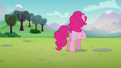 Size: 1280x720 | Tagged: safe, screencap, pinkie pie, earth pony, pony, the mane attraction, female, mare, plot, solo