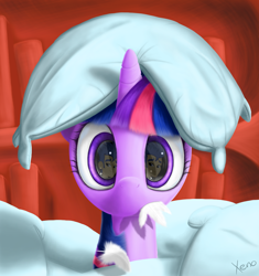 Size: 1000x1062 | Tagged: safe, artist:the1xeno1, derpibooru import, edit, flash sentry, twilight sparkle, equestria girls, look before you sleep, cute, feather, implied flashlight, implied shipping, implied straight, looking at you, mouth hold, pillow, pillow fort, scene interpretation, when you see it, wide eyes