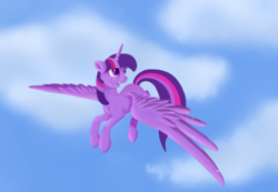 Size: 400x277 | Tagged: safe, artist:silentwulv, derpibooru import, twilight sparkle, twilight sparkle (alicorn), alicorn, pony, female, flying, mare, solo