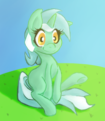 Size: 1344x1556 | Tagged: safe, artist:zorggn, lyra heartstrings, pony, unicorn, female, green coat, horn, mare, solo, two toned mane