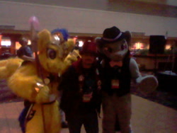 Size: 640x480 | Tagged: safe, flash sentry, octavia melody, human, fursuit, irl, irl human, photo, ponyville ciderfest