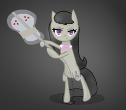 Size: 735x640 | Tagged: safe, artist:majic-namie, octavia melody, earth pony, pony, :c, bipedal, female, frown, lidded eyes, looking at you, mare, naruto, solo