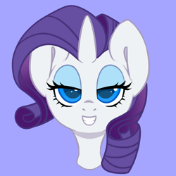 Size: 900x900 | Tagged: safe, artist:spoopygander, rarity, pony, unicorn, female, grin, horn, mare, smiling, solo, sultry