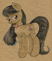 Size: 1000x1166 | Tagged: safe, artist:maytee, octavia melody, earth pony, pony, black mane, female, gray coat, mare, solo, traditional art