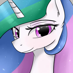 Size: 500x500 | Tagged: safe, artist:dashy21, princess celestia, alicorn, pony, bust, female, looking at you, mare, portrait, smiling, solo