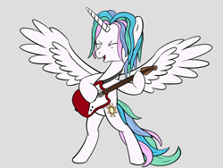 Size: 4000x3000 | Tagged: artist needed, safe, princess celestia, alicorn, pony, alternate hairstyle, guitar