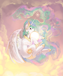 Size: 1159x1404 | Tagged: safe, artist:mequiloano, princess celestia, alicorn, pony, female, mare, solo, sun, tangible heavenly object