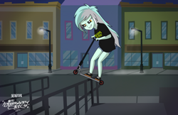 Size: 3400x2200 | Tagged: safe, artist:mcflurrylazermuffin, lyra heartstrings, equestria girls, night, scooter, solo