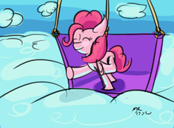 Size: 1280x948 | Tagged: safe, artist:mxc-art, pinkie pie, earth pony, pony, 30 minute art challenge, hot air balloon, sketch, solo, this will end in tears and/or death