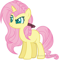 Size: 1024x1046 | Tagged: safe, artist:bezziie, fluttershy, pony, unicorn, alternate hairstyle, alternate universe, base used, hilarious in hindsight, race swap, simple background, solo, transparent background, unicorn fluttershy