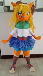 Size: 291x516 | Tagged: safe, applejack, equestria girls, bootleg, irl, kill me, nightmare fuel, photo, piñata, wat