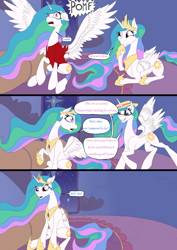 Size: 1240x1754 | Tagged: safe, artist:settop, princess celestia, alicorn, human, female, human to pony, male to female, mare, pomf, rule 63, transformation, transgender transformation, twinning