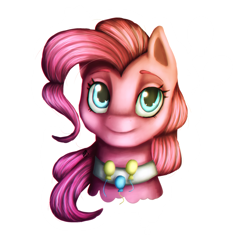 Size: 2000x2000 | Tagged: safe, artist:darkray777, pinkie pie, earth pony, pony, choker, female, looking at you, mare, simple background, smiling, solo, transparent background