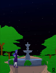 Size: 1280x1656 | Tagged: safe, artist:sayohyou, rarity, equestria girls, comic, female, fountain, solo, tree