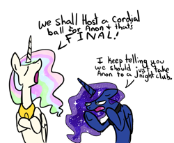 Size: 555x456 | Tagged: artist needed, source needed, safe, princess celestia, princess luna, alicorn, pony, drawthread, implied anon, white background