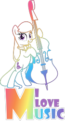 Size: 2479x4600 | Tagged: safe, artist:xebck, octavia melody, earth pony, pony, cello, musical instrument, rainbow, rainbow power, simple background, solo, text, transparent background, vector