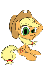 Size: 4961x7016 | Tagged: safe, artist:joeywaggoner, applejack, earth pony, pony, absurd resolution, simple background, sitting, solo