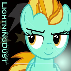 Size: 512x512 | Tagged: safe, artist:puetsua, lightning dust, pegasus, pony, avatar, english, japanese, smug, solo, text