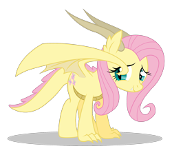 Size: 1694x1526 | Tagged: safe, artist:dragonchaser123, fluttershy, dracony, dragon, hybrid, female, simple background, solo, species swap, transparent background, vector