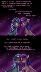 Size: 2400x4200 | Tagged: safe, artist:retaya, bon bon, lyra heartstrings, sweetie drops, earth pony, pony, unicorn, blushing, comic, eyes closed, female, kissing, lesbian, looking at each other, lyrabon, mare, night, shipping