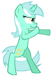 Size: 2299x3333 | Tagged: safe, artist:zvn, lyra heartstrings, pony, bipedal, punch, simple background, smiling, solo, transparent background, vector