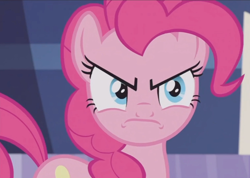 Size: 970x692 | Tagged: safe, screencap, pinkie pie, pony, not asking for trouble, angry, cropped, solo