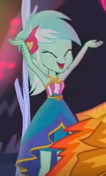 Size: 258x428 | Tagged: safe, screencap, lyra heartstrings, equestria girls, legend of everfree, cropped, solo