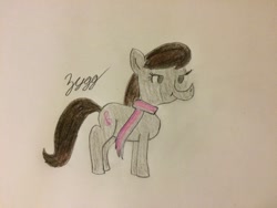 Size: 1632x1224 | Tagged: safe, artist:zygg, octavia melody, earth pony, pony, clothes, scarf, solo, traditional art