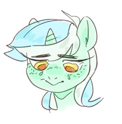 Size: 1238x1259 | Tagged: safe, artist:aphphphphp, lyra heartstrings, pony, unicorn, bust, colored pupils, crying, looking down, portrait, sad, simple background, solo, white background