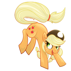 Size: 1000x1000 | Tagged: safe, artist:rabbitasaur, applejack, earth pony, pony, simple background, solo, transparent background