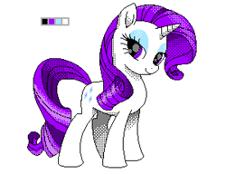 Size: 1200x920 | Tagged: safe, artist:octishmocti, rarity, pony, unicorn, 4 color palette, limited palette, looking at you, pixel art, solo, wrong eye color