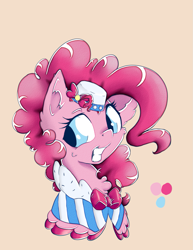 Size: 1261x1636 | Tagged: safe, artist:alazak, pinkie pie, earth pony, pony, bust, clothes, dress, gala dress, portrait, reference sheet, simple background, solo