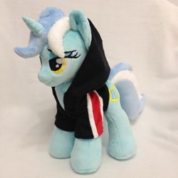 Size: 960x960 | Tagged: safe, artist:burgunzik, lyra heartstrings, pony, unicorn, clothes, hoodie, irl, lidded eyes, photo, plushie, solo