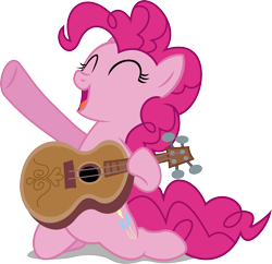 Size: 1858x1800 | Tagged: safe, artist:seahawk270, pinkie pie, earth pony, pony, honest apple, acoustic guitar, eyes closed, female, guitar, mare, open mouth, simple background, solo, transparent background, vector