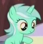 Size: 143x146 | Tagged: safe, screencap, lyra heartstrings, pony, unicorn, amending fences, cropped, female, filly, solo, table, younger