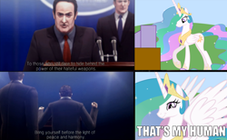 Size: 1790x1100 | Tagged: safe, princess celestia, alicorn, pony, ace combat, meme, prime minister nikanor, television, that's my x