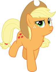 Size: 3116x3999 | Tagged: safe, artist:cloudyglow, applejack, earth pony, pony, applejack's "day" off, .ai available, female, freckles, mare, simple background, solo, transparent background, vector
