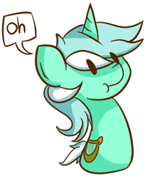 Size: 900x1000 | Tagged: safe, artist:lyres-art, lyra heartstrings, pony, unicorn, :t, beady eyes, bust, dialogue, female, mare, oh, portrait, simple background, solo, transparent background