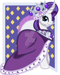 Size: 800x1000 | Tagged: safe, artist:koharuveddette, princess platinum, rarity, pony, unicorn, hearth's warming eve (episode), clothes, crown, jewelry, regalia, robe, smiling, solo