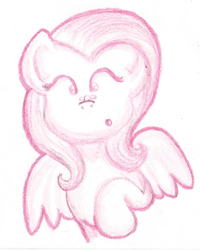 Size: 756x944 | Tagged: safe, artist:moonlightfan, fluttershy, firefly (insect), pegasus, pony, monochrome, solo