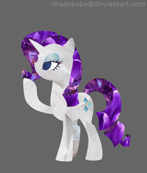 Size: 850x1000 | Tagged: safe, artist:shadobabe, rarity, pony, unicorn, female, gray background, mare, simple background, solo, texture