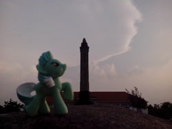 Size: 1024x768 | Tagged: safe, artist:xtremescientist, lyra heartstrings, architecture, indonesia, irl, java, photo, pillar, ponies around the world, solo, toy, tugu muda