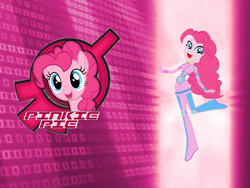 Size: 1024x768 | Tagged: safe, artist:10networks, pinkie pie, equestria girls, bracelet, clothes, code lyoko, cutie mark, jewelry, knee pads, solo, uniform, xana