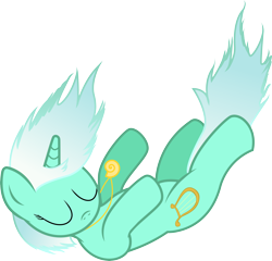 Size: 6500x6233 | Tagged: safe, artist:theshadowstone, lyra heartstrings, pony, unicorn, absurd resolution, eyes closed, falling, jewelry, pendant, simple background, solo, transparent background, vector