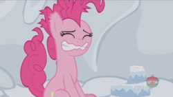 Size: 400x225 | Tagged: safe, screencap, pinkie pie, pony, not asking for trouble, animated, brain freeze, gif, shivering, snow, solo