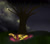 Size: 900x800 | Tagged: safe, artist:pipomanager-mimmi, fluttershy, pegasus, pony, cloud, grass, night, night sky, shooting star, sky, sleeping, thunderstorm, tree